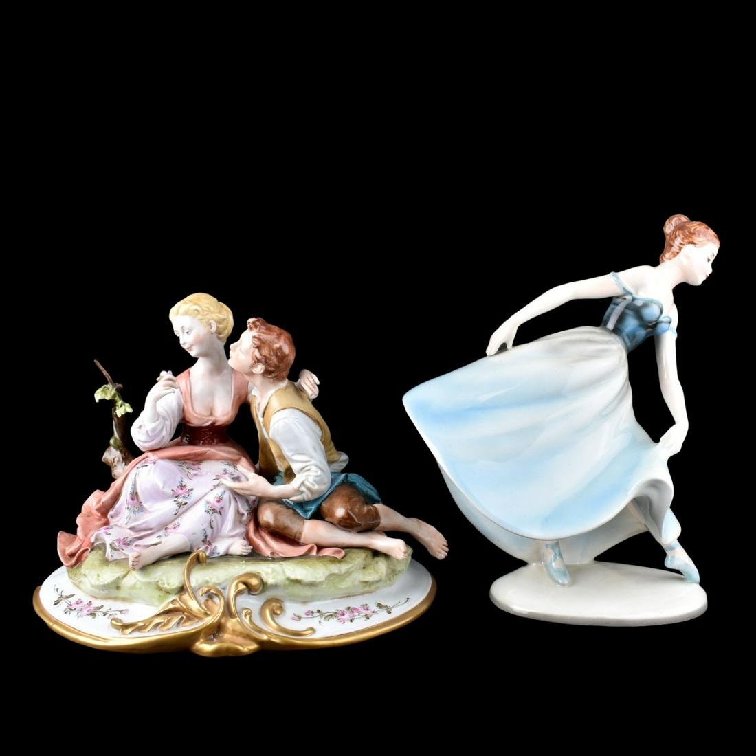 Two (2) Vintage Porcelain Figurines (1 of 5)