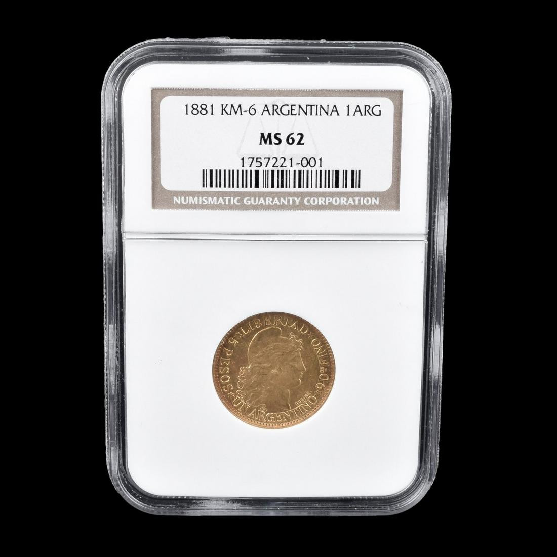 1881 Republic of Argentina Gold 5 Pesos (1 of 3)