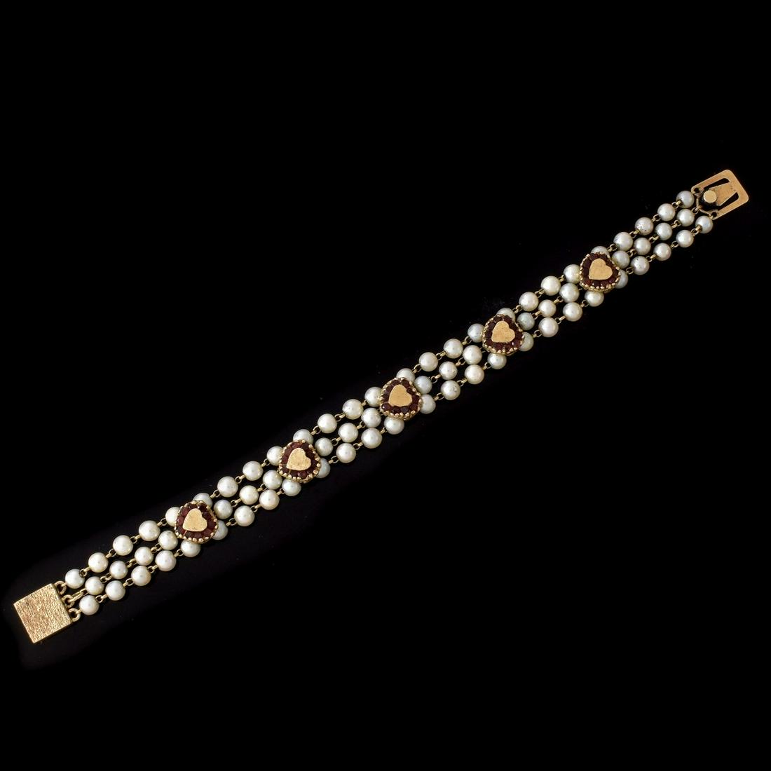 Lucien Piccard Pearl and 14K Bracelet (1 of 5)