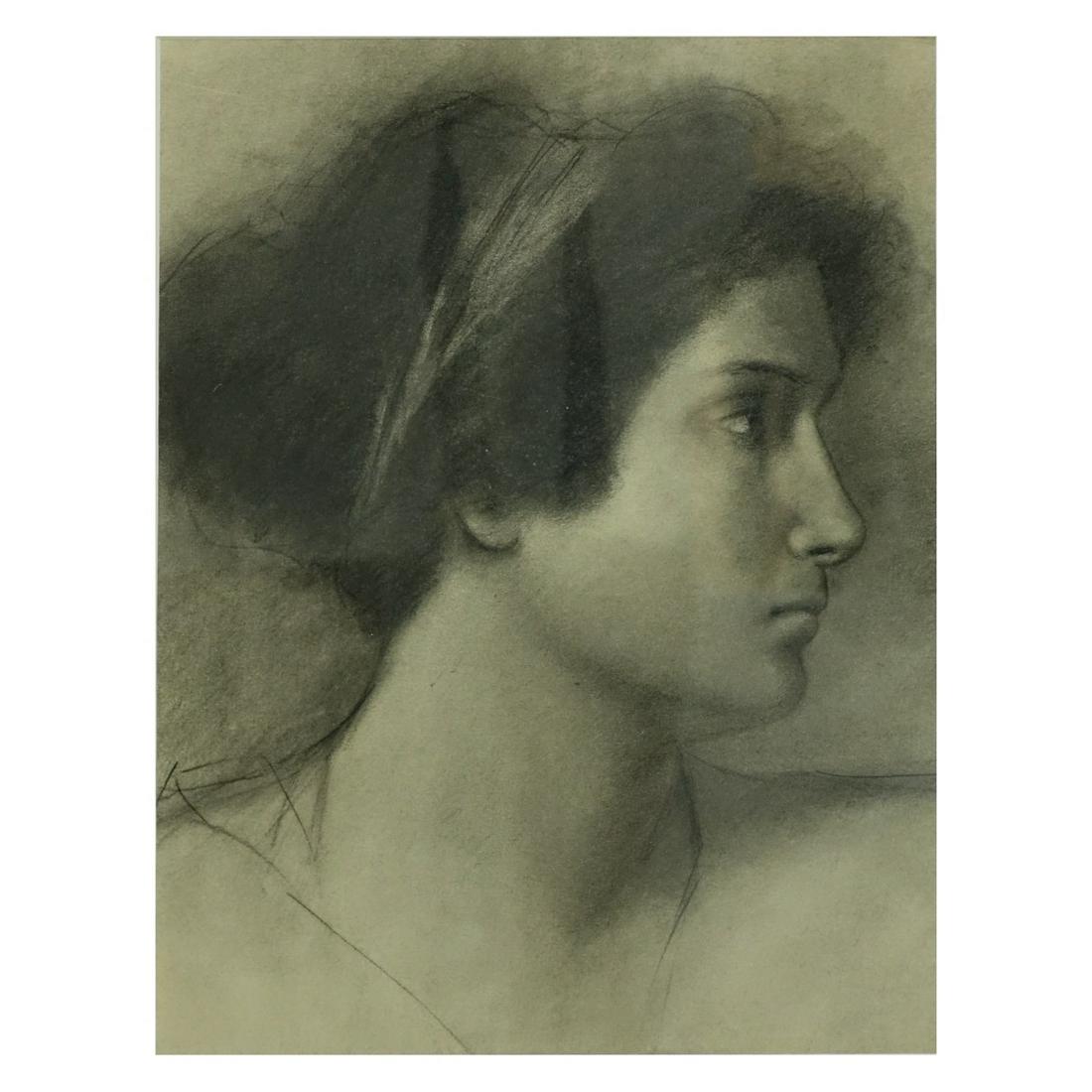 Attrib: Francesco Paolo Michetti Charcoal (1 of 5)