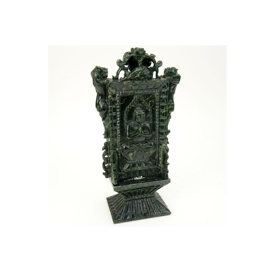 Early 20th Century Chinese Carved Dark Green Jade (1 of 7)