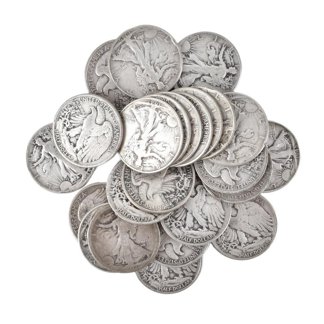 25 US Walking Liberty Half Dollar Coins (1 of 2)