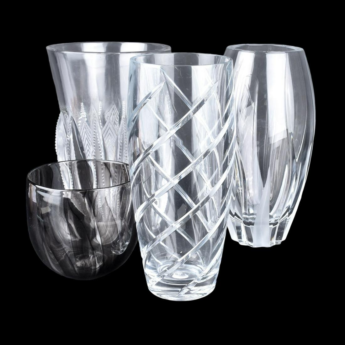 Four Vintage Crystal Vases one Lalique (1 of 5)