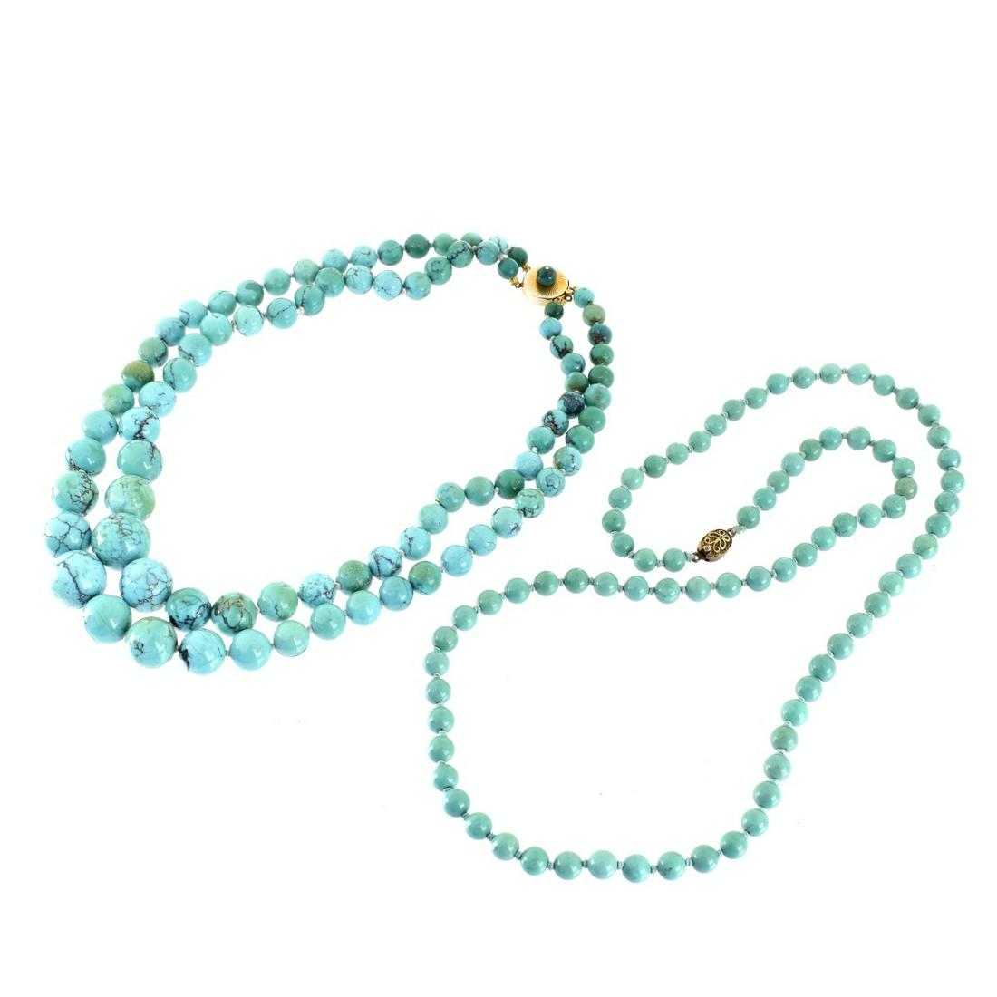 Two Turquoise Bead Necklaces (1 of 3)