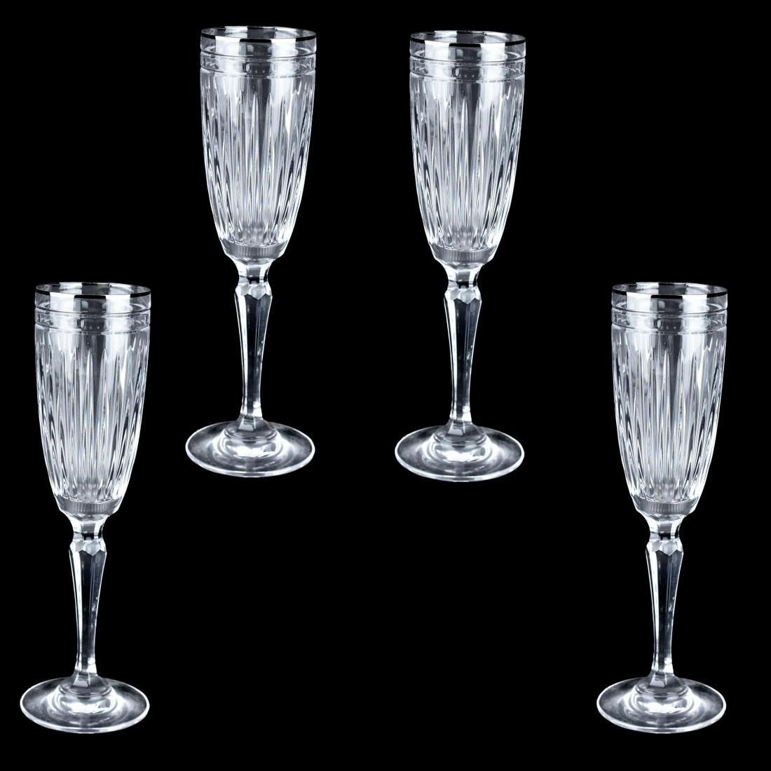 Four Waterford Hanover Platinum Champagne Flutes (1 of 4)