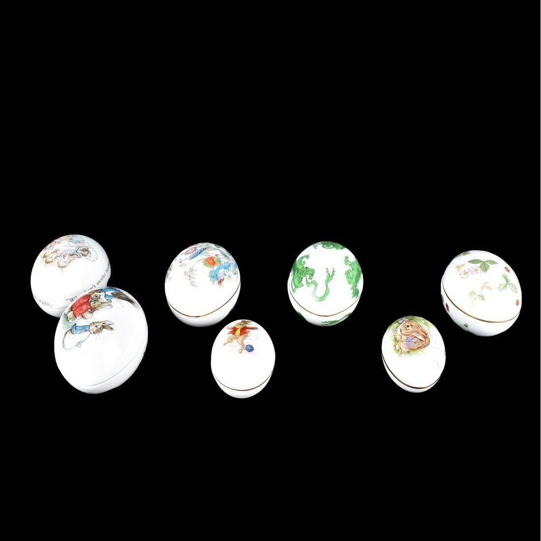 Seven Assorted Glazed Porcelain Egg Boxes (1 of 4)