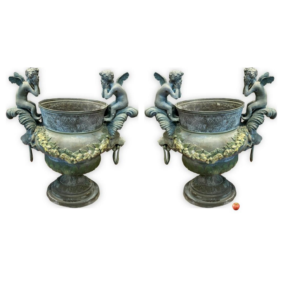 After Pierre Duval (1790-1854) Cherub Bronze Urns (1 of 5)