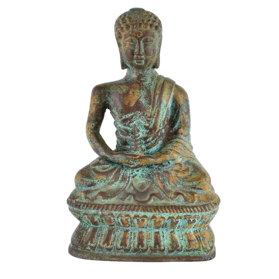 19th C. Chinese Bronze Seated Buddha Sculpture (1 of 6)