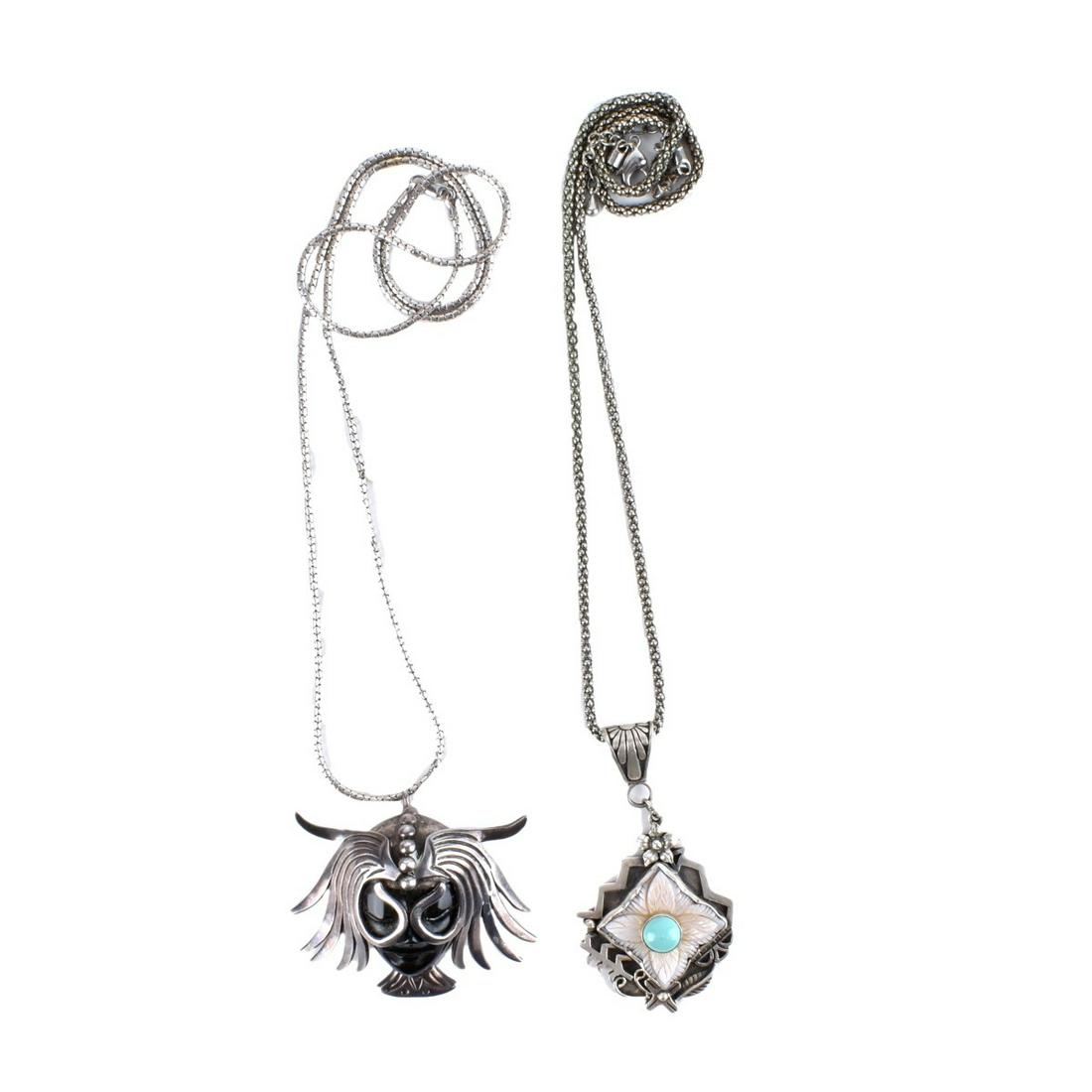 Two Sterling Pendant Necklaces (1 of 4)