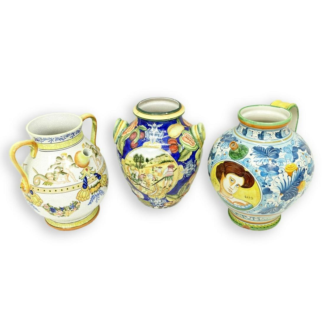 Three Majolica Pottery Vases (1 of 5)