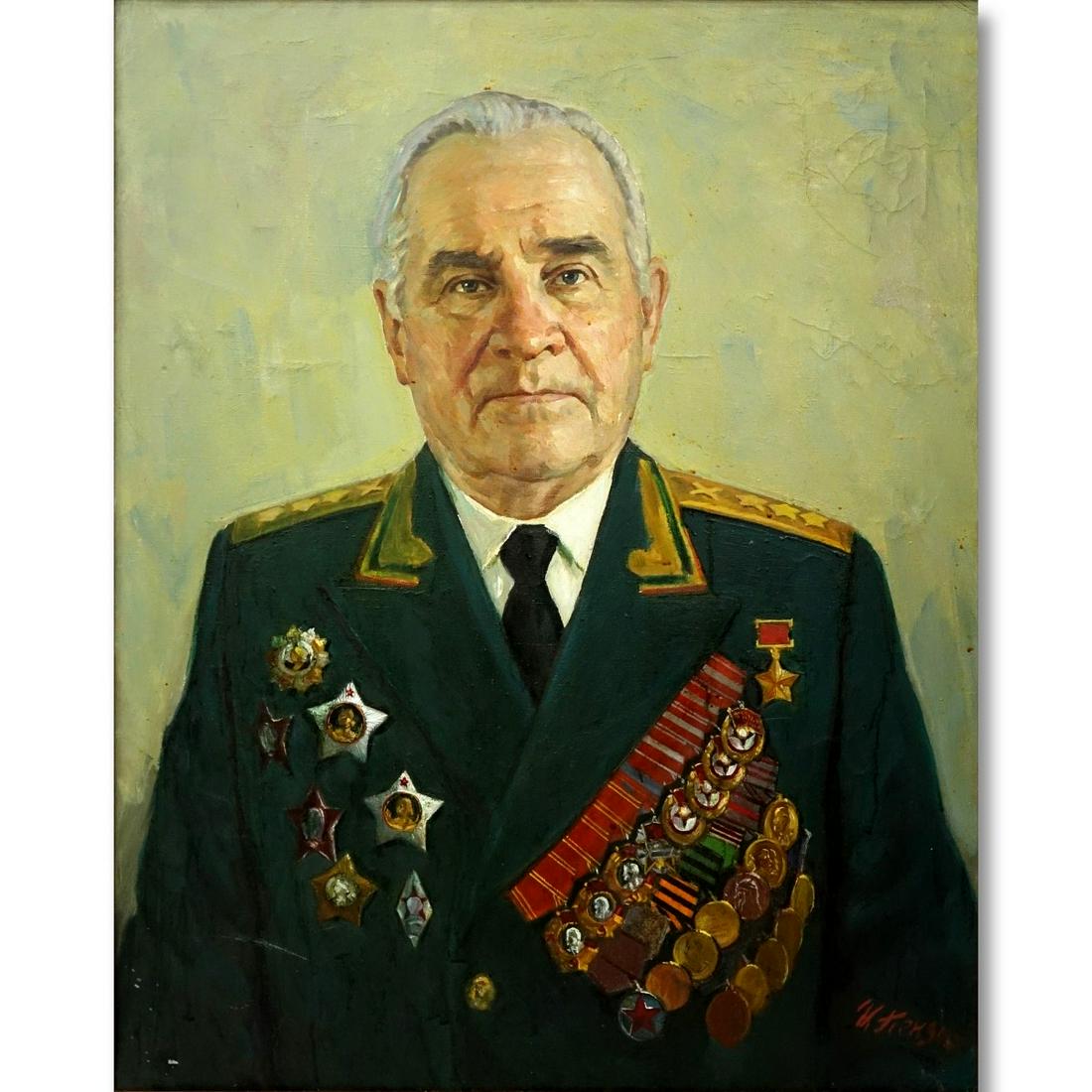I. Penzov (20C) O/C Portrait Gen. Michailovich (1 of 7)