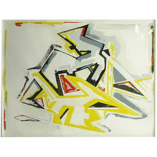 Dennis John Ashbaugh, American (born 1946): Dennis John Ashbaugh, American (born 1946) Lithograph on Paper, Abstract Composition, Pencil Signed and Numbered 104/144 Lower Left. Measures 35" H x 46" W, frame measures 37" H x 48" W. Condition: