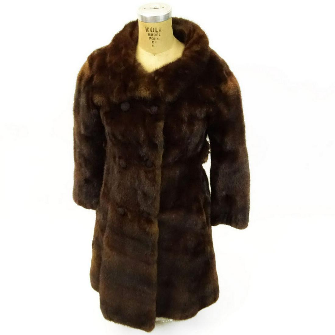 Vintage Double Breasted Brown Mink Coat. (1 of 2)