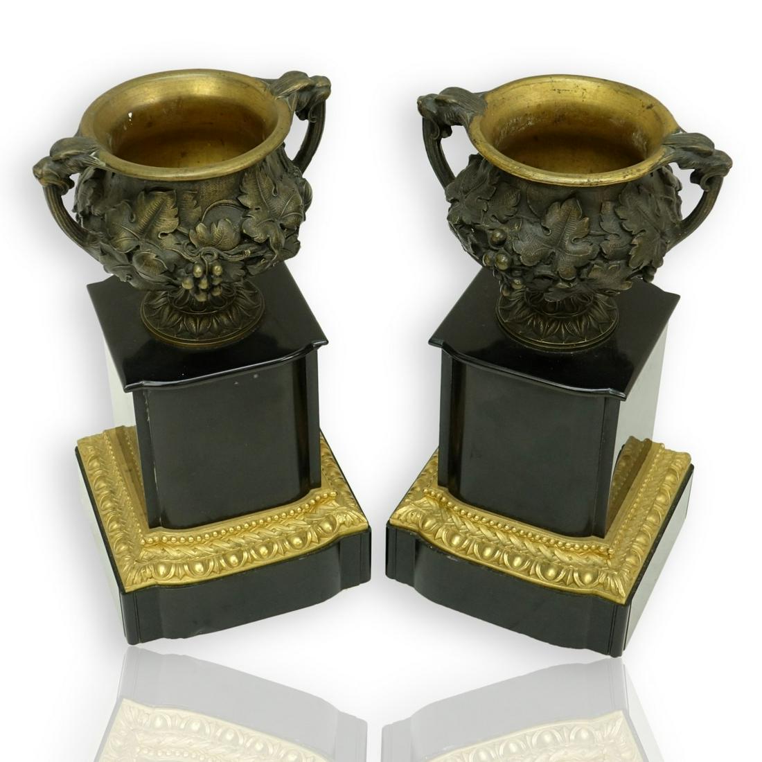 Pair French Black Slate and Bronze Coups (1 of 7)