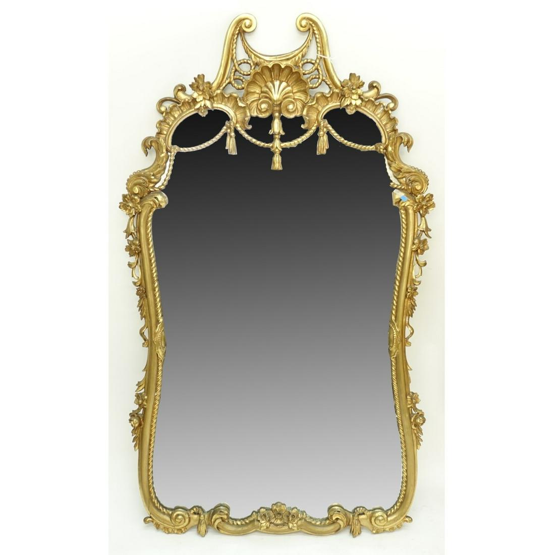 Antique Gilt Wood Carved Shell Mirror (1 of 4)