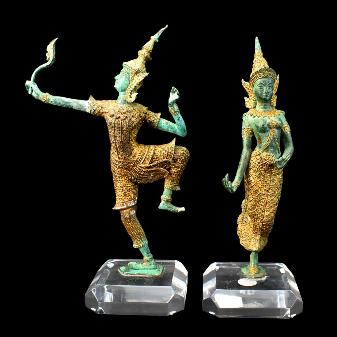 Two (2) Thai Bronze Sculptures (1 of 5)