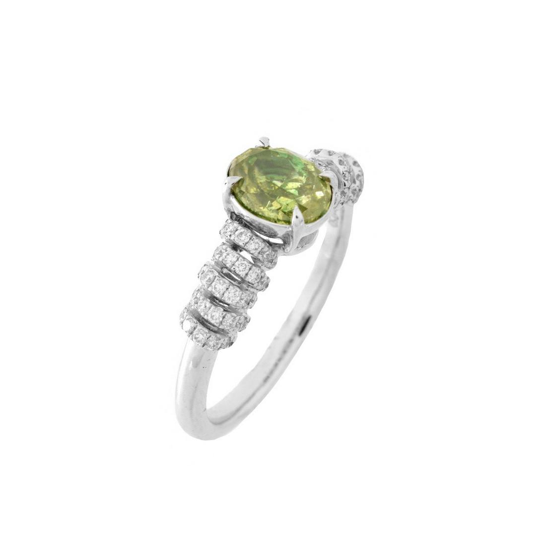 AGL Green Diamond and 18K Ring (1 of 8)