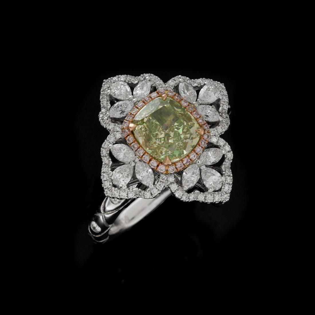 AGL Green Diamond and 18K Ring (1 of 7)
