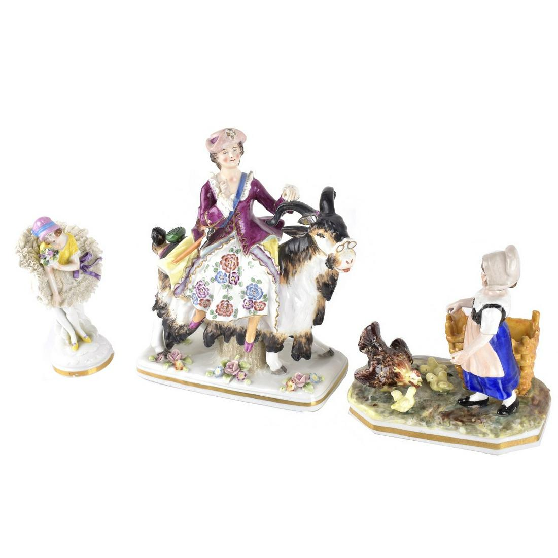 Three Vintage German Porcelain Figurines (1 of 9)