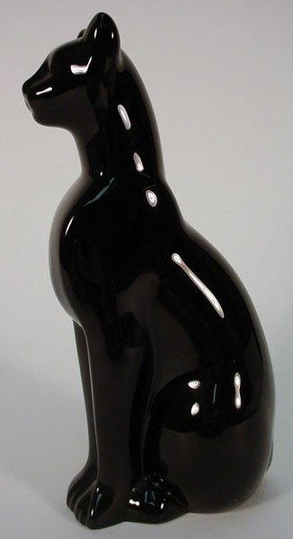 Baccarat Colored Crystal Black Cat Signed Baccarat