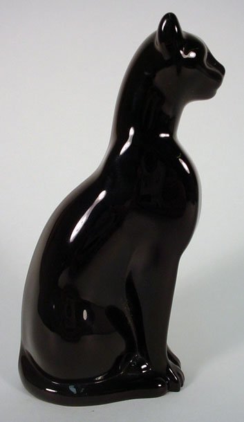 Baccarat Colored Crystal Black Cat Signed Baccarat - 2