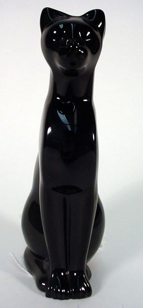 Baccarat Colored Crystal Black Cat Signed Baccarat - 4