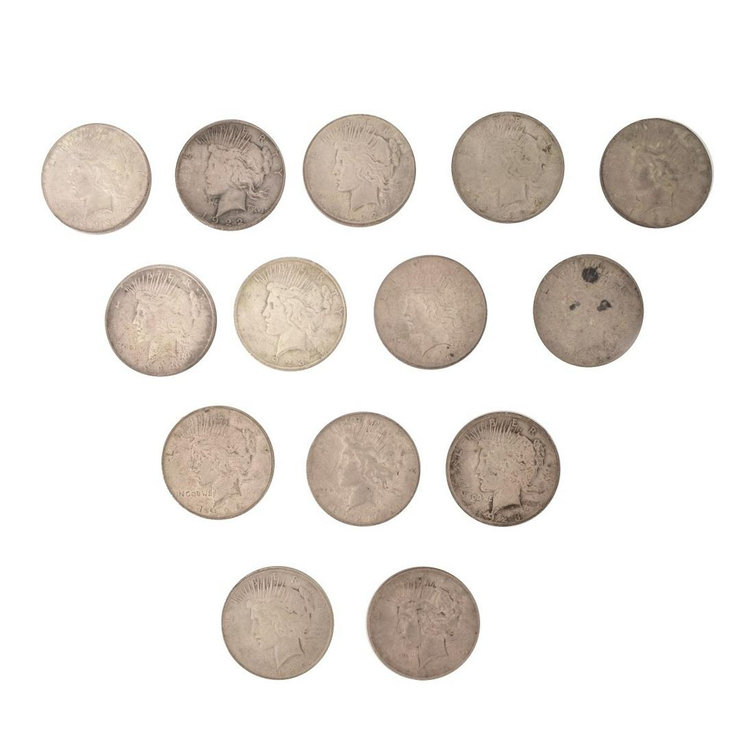 (14) US Silver Peace Dollars (1 of 2)