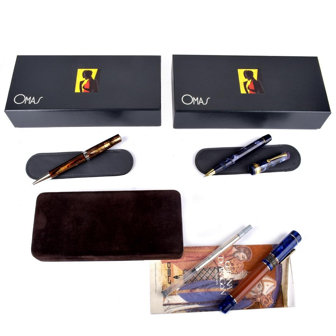 3 Rollerball Pens Omas and Delta (1 of 2)