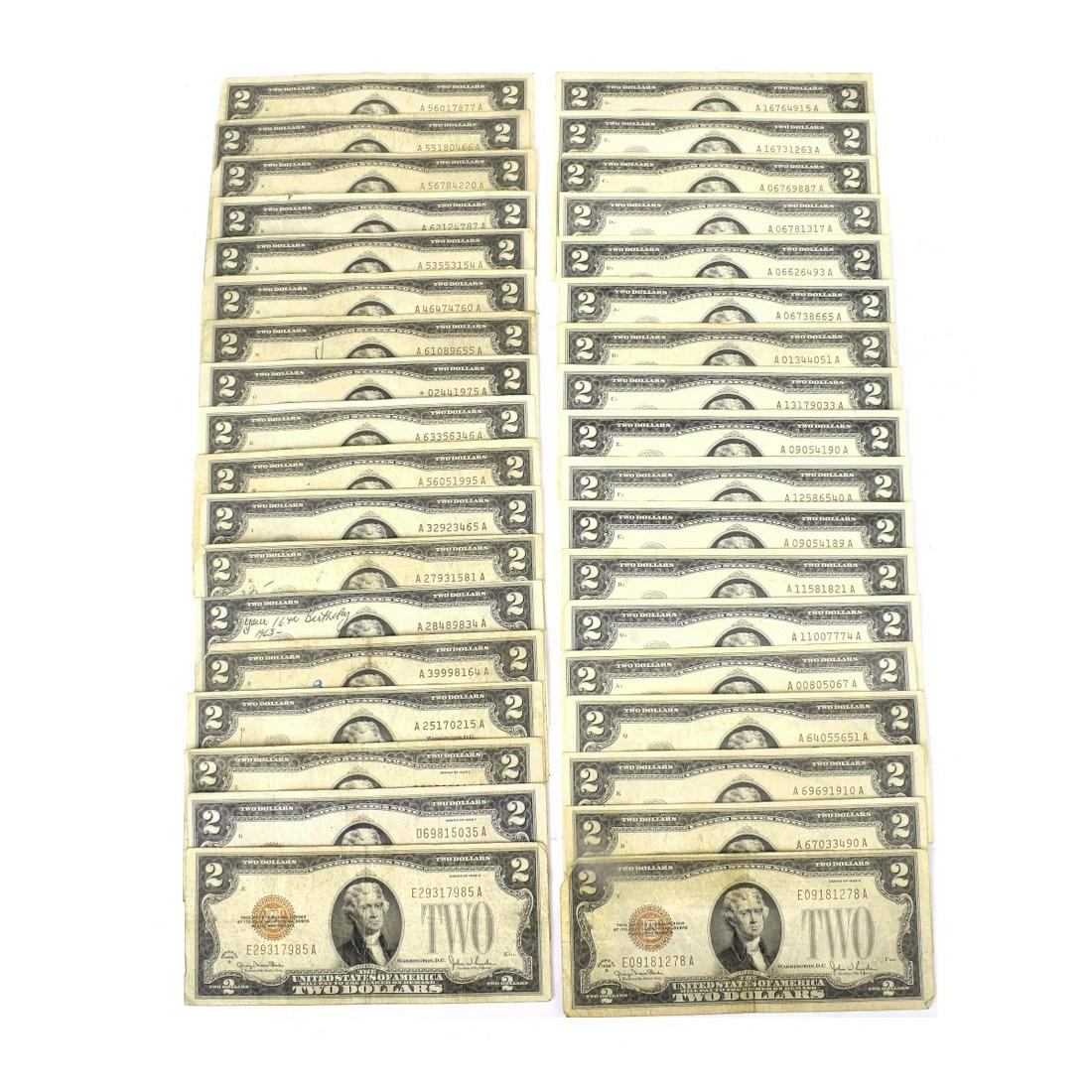 (36) US $2.00 Silver Certificates (1 of 4)