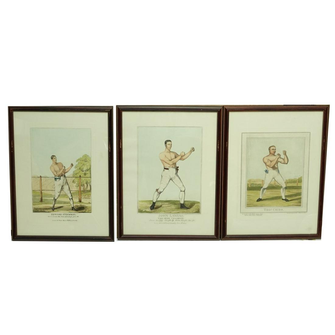 3 Boxing Sporting Engravings (1 of 8)