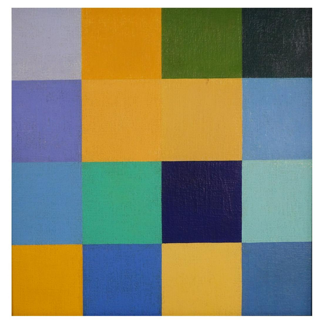 Johannes Itten (SWISS, 1888â€“1967): Attributed to: Johannes Itten (SWISS, 1888â€“1967), Circa 1961 Acrylic on Artist Board, Abstract Composition. Signed and dated 1961. Measures 11-5/8" H, 11-1/8" W; frame measures 13-1/8" H, 12-1/