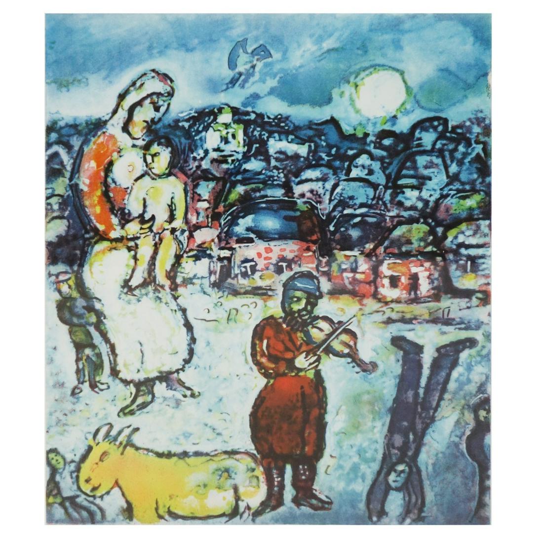 After: Marc Chagall (1887 - 1985): After: Marc Chagall, French/Russian (1887 - 1985) Offset Lithograph on Paper "Fiddler on the Roof" Signed and Numbered CXXIX/CCC. Measures 23-1/2" H x 19-1/2" W, frame measures 35-3/4" H x 31-3/8" W C