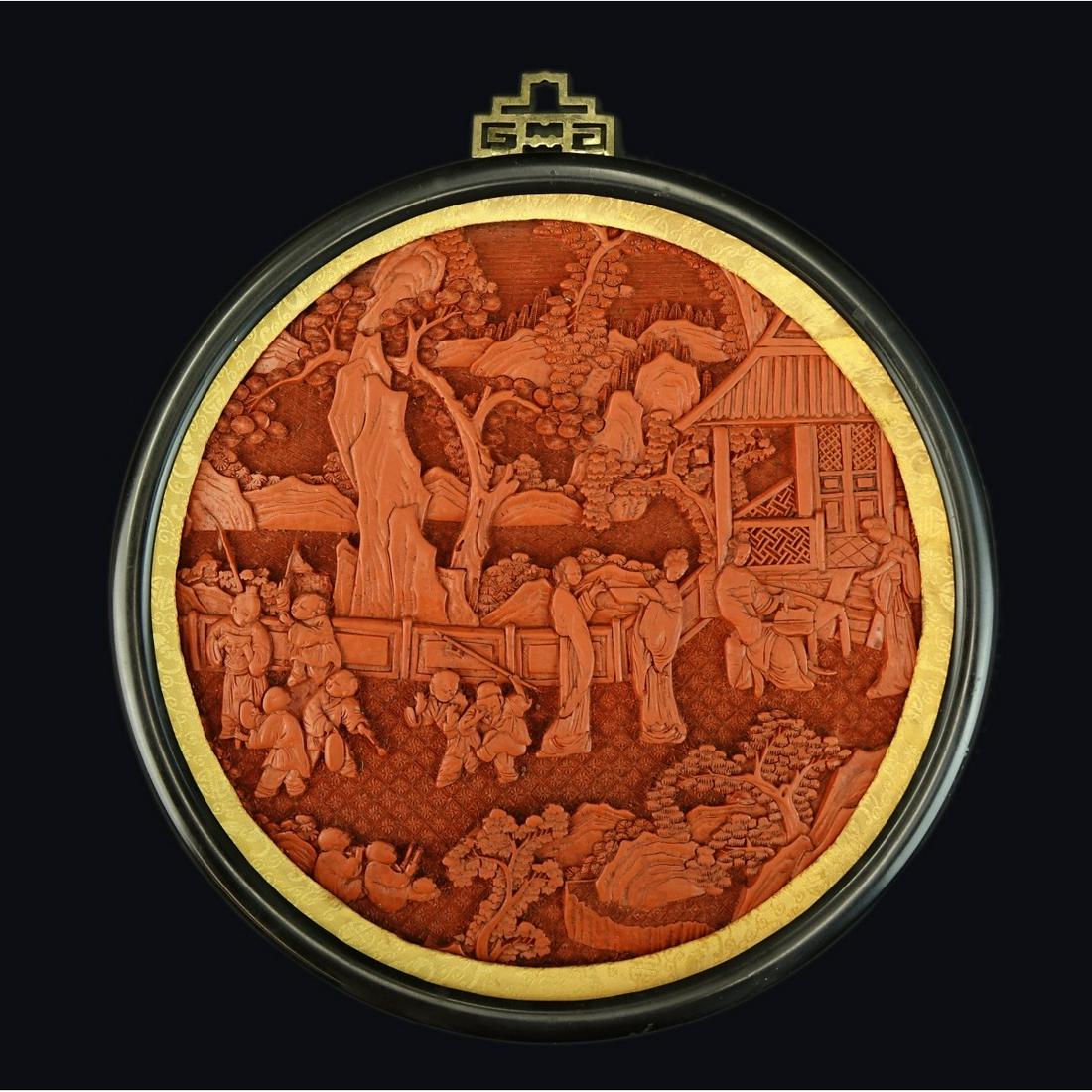 Chinese Cinnabar Plaque (1 of 3)