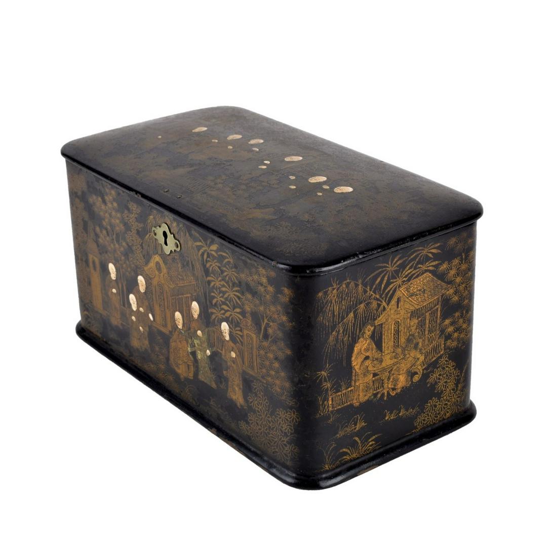 English Chinoiserie Tea Caddy (1 of 8)