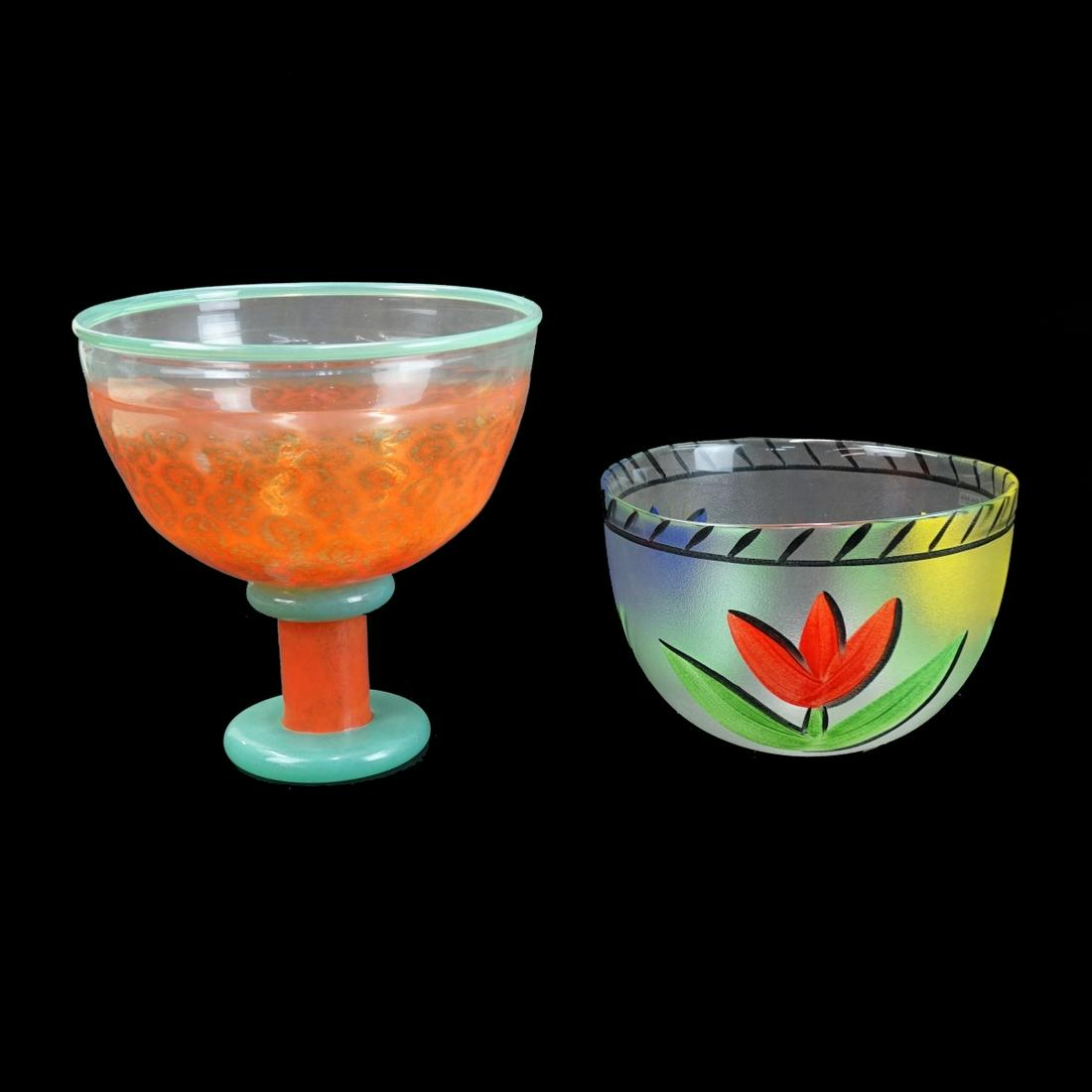 2 pcs Kosta Boda Art Glass Compote Bowl (1 of 4)