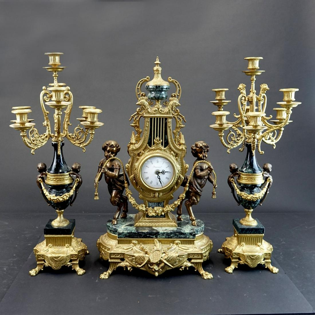 Vintage Louis XVI Style Clock Garniture Set (1 of 3)