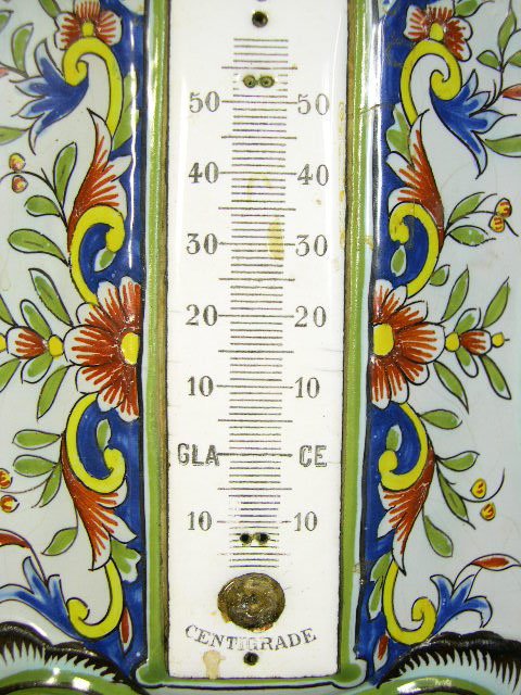 18/19th Century Rouen Faience Thermometer. Armorial - 2