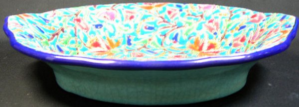 Longwy France Enameled Oval Vegetable Bowl. Early t - 2