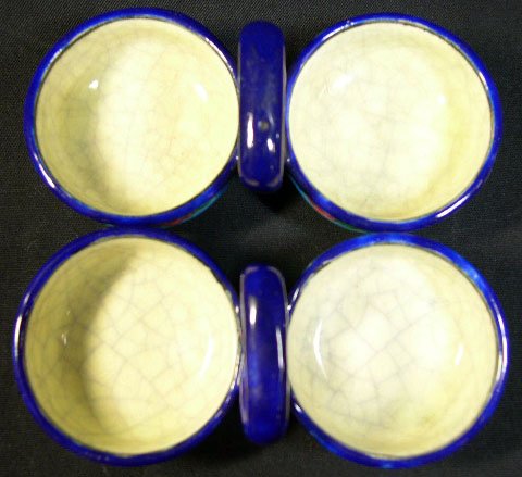Pair of Longwy France Enameled Condiment Holders. M - 2