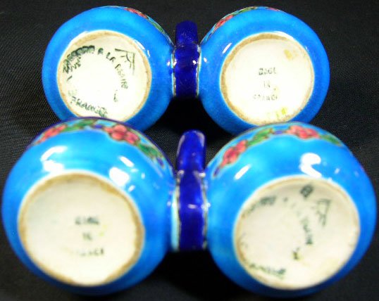 Pair of Longwy France Enameled Condiment Holders. M - 3
