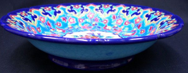 Longwy France Enameled Pedestal Bowl. Early to Mid - 2