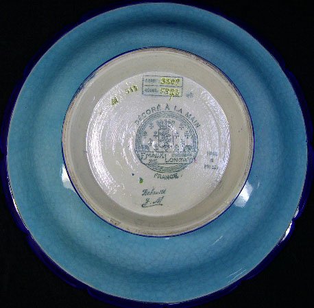 Longwy France Enameled Pedestal Bowl. Early to Mid - 3