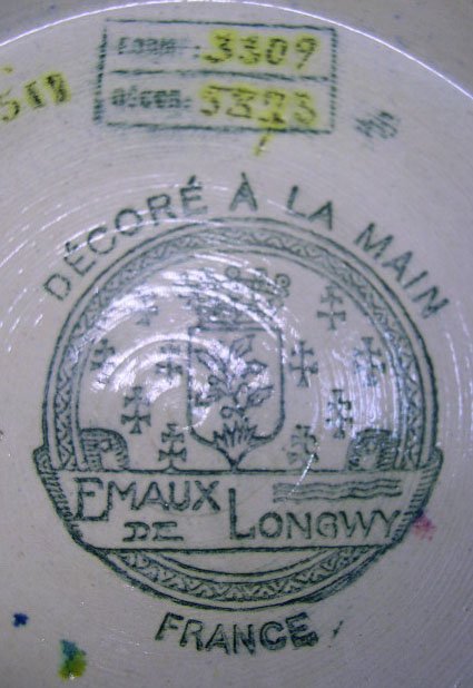 Longwy France Enameled Pedestal Bowl. Early to Mid - 4
