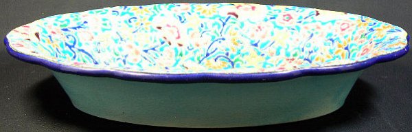 Longwy France Enameled Oval Vegetable Bowl. Early t - 2