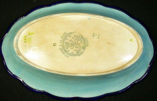 Longwy France Enameled Oval Vegetable Bowl. Early t - 4