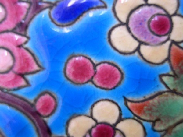 Longwy France Enameled Covered Box. Mid 20th Centur - 3