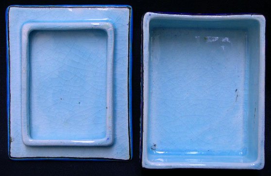Longwy France Enameled Covered Box. Mid 20th Centur - 4