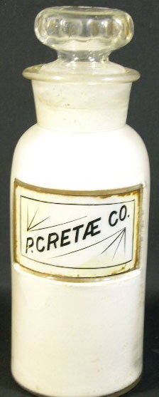 Wide Mouth Apothecary Bottle With Label Under Glass