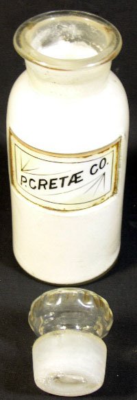 Wide Mouth Apothecary Bottle With Label Under Glass - 2