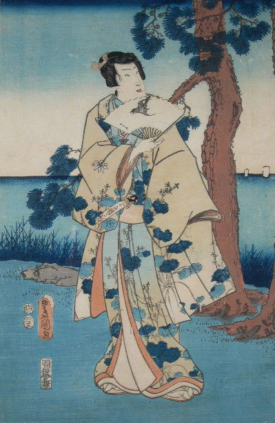 Toyokuni III Japanese (1786-1864) Color Woodblock
